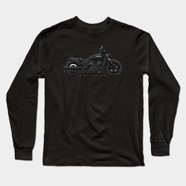 Indian Scout Bobber Sixty 20 black, sn Long Sleeve T-Shirt by MessyHighway